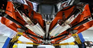 Performance Shop working on dual exhaust