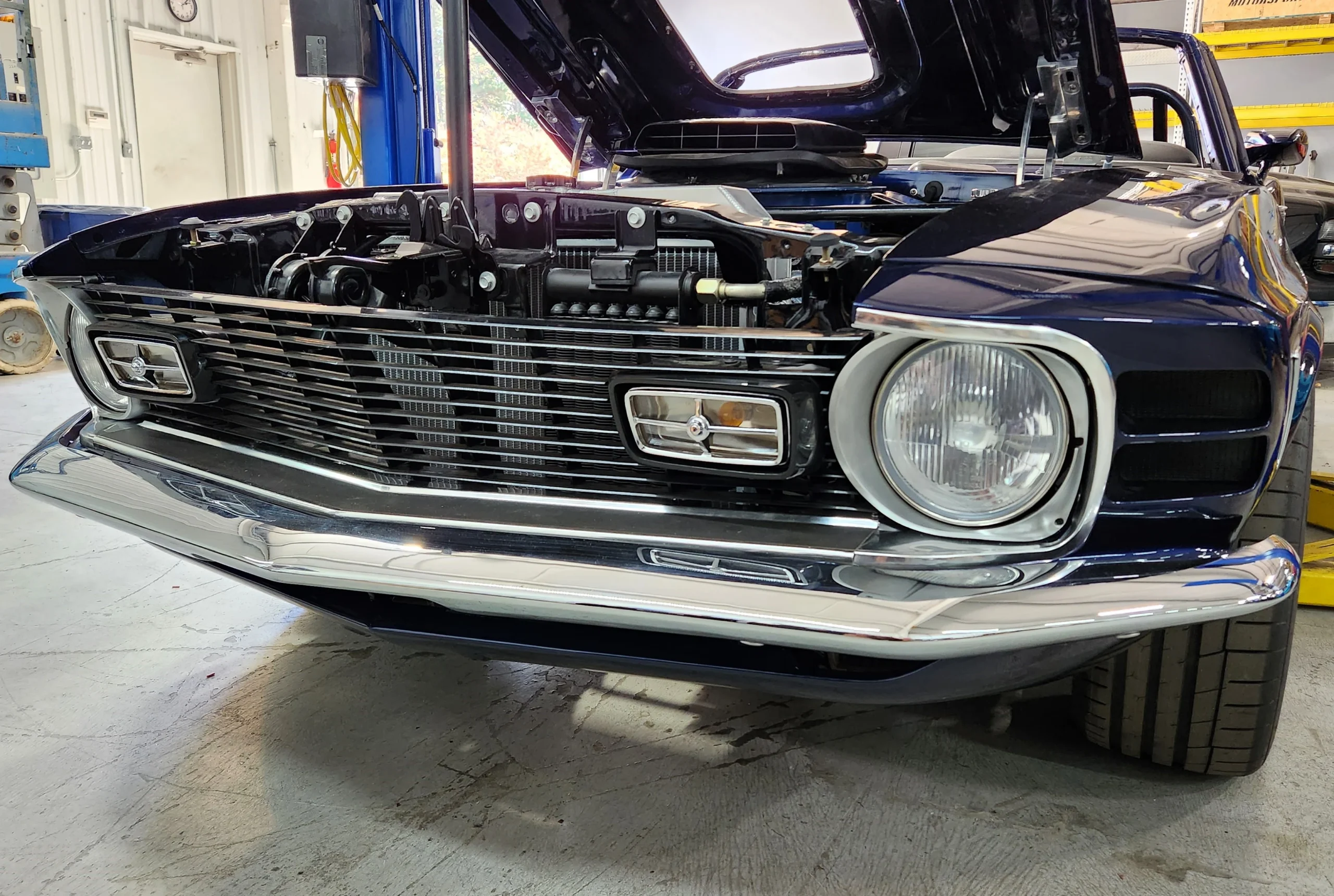 classic car at performance shop