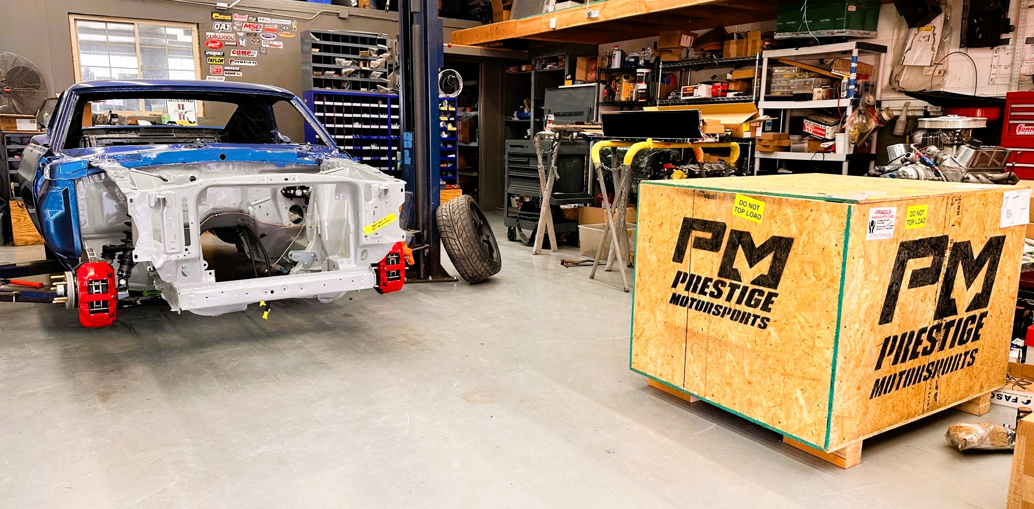 Car at auto performance shop